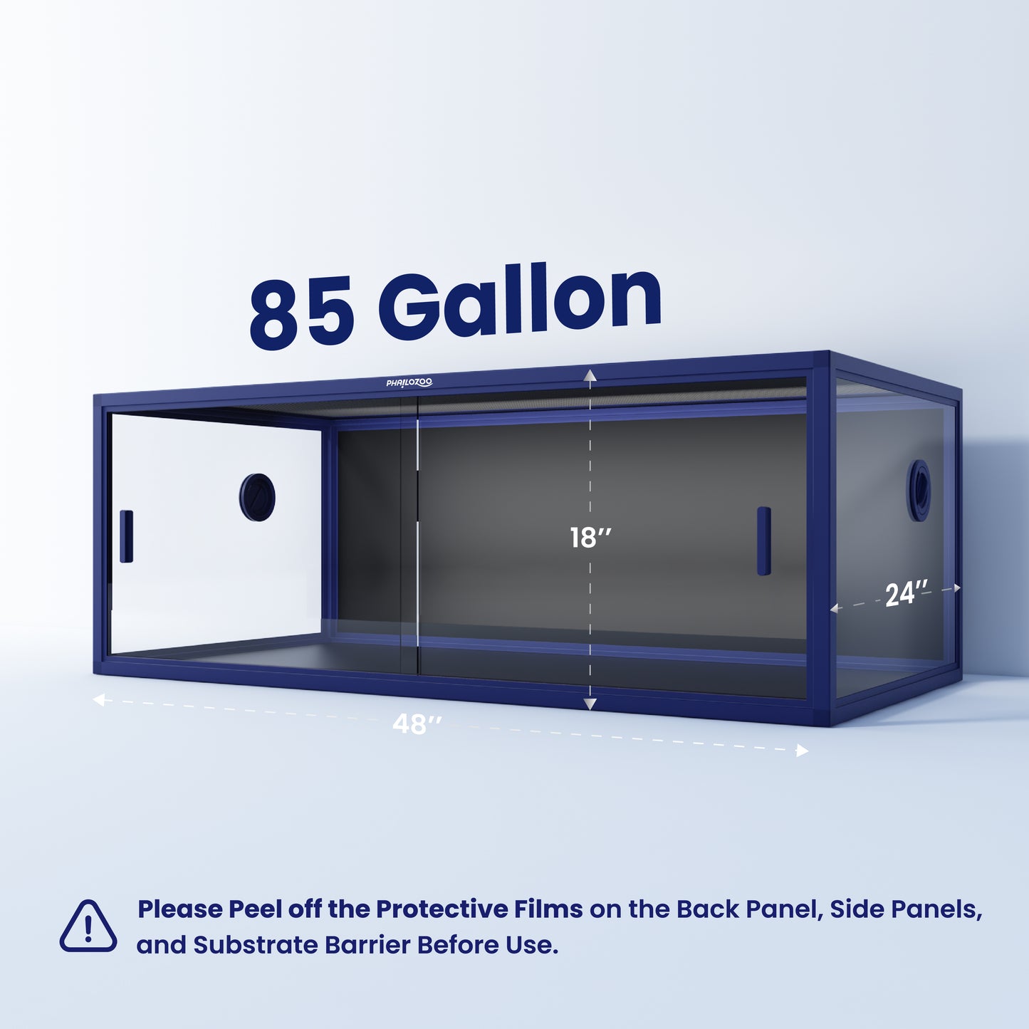 Phailozoo 85 Gallon Reptile Enclosure (48" x 24" x 18")