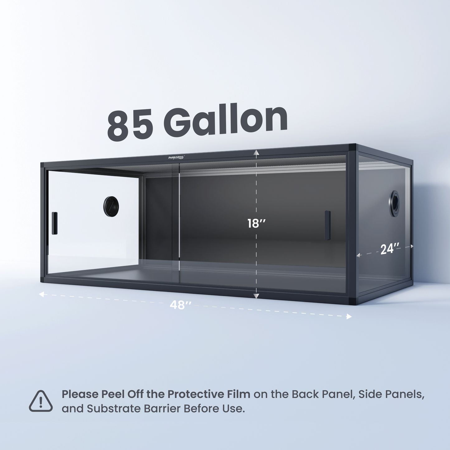 Phailozoo 85 Gallon Reptile Enclosure (48" x 24" x 18")