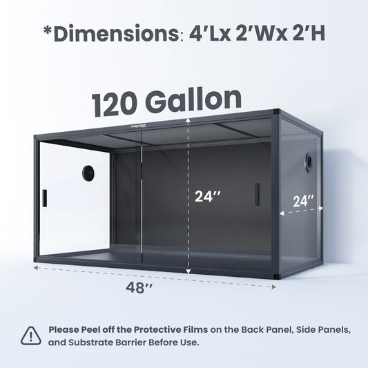 Phailozoo 120 Gallon Reptile Enclosure (4' x 2' x 2')